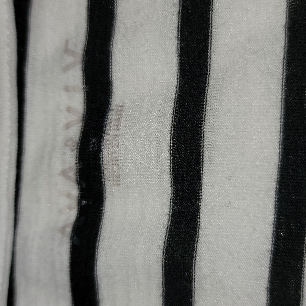 AVA VIV Black and White Stripped Short Sleeve T Shirt, 2X - Picture 2 of 5